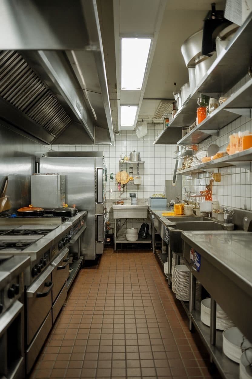 Cozinha profissional de restaurante